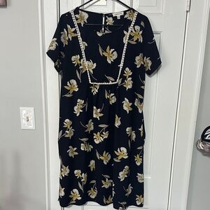 Hailey & Co. navy blue floral dress size large